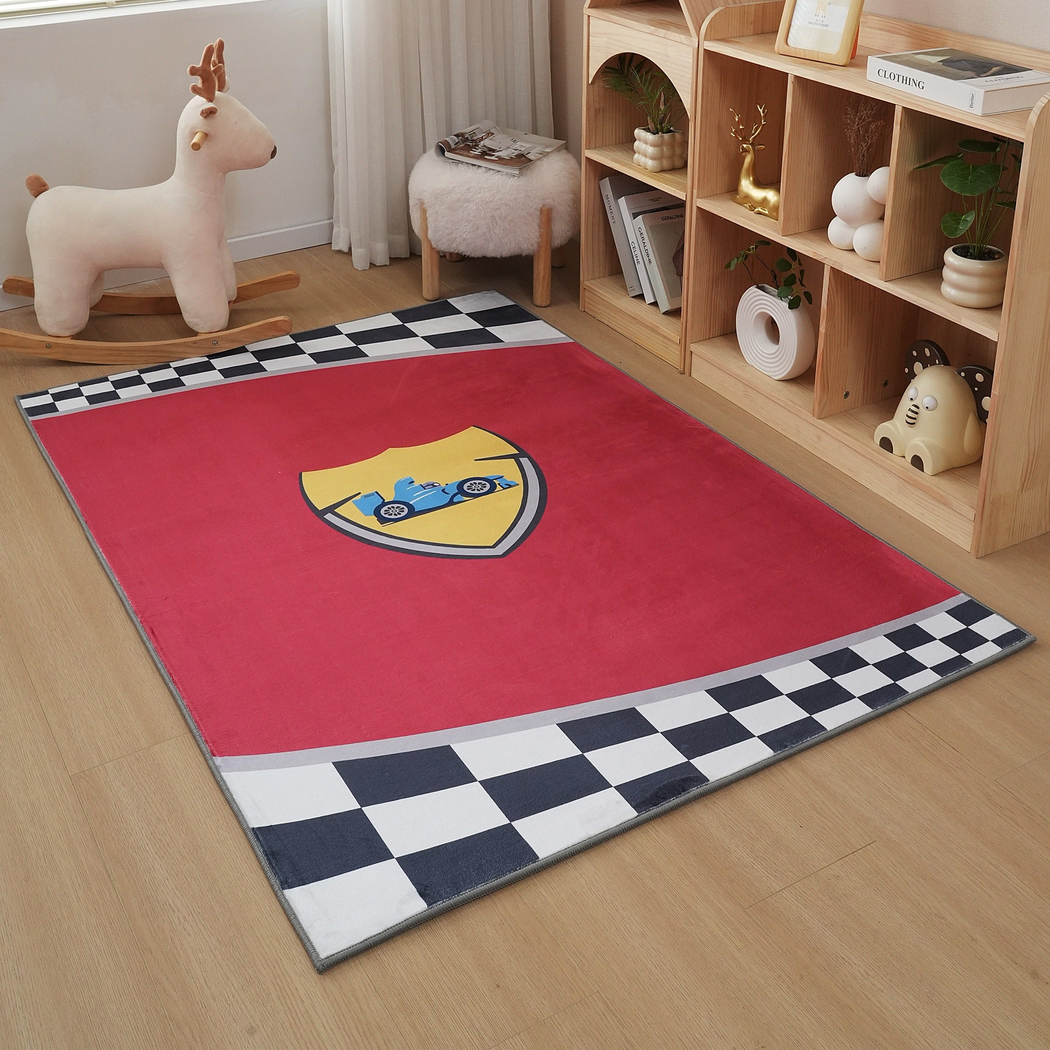 Tom Ben Racer Car Printed Flannel Rug - 110x160 cm