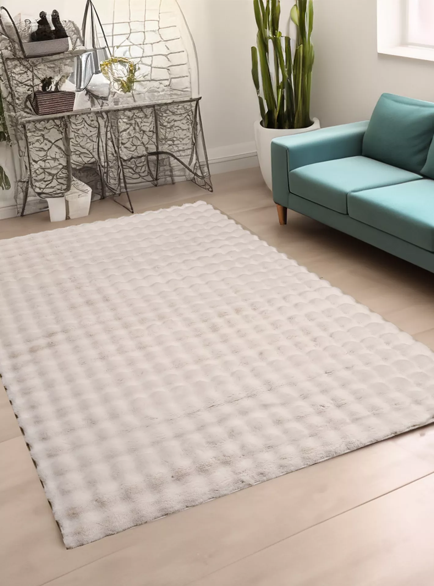 Bubble Rabbit Pebbles Shaggy Fur Rug - 200x300 cm - Image 5