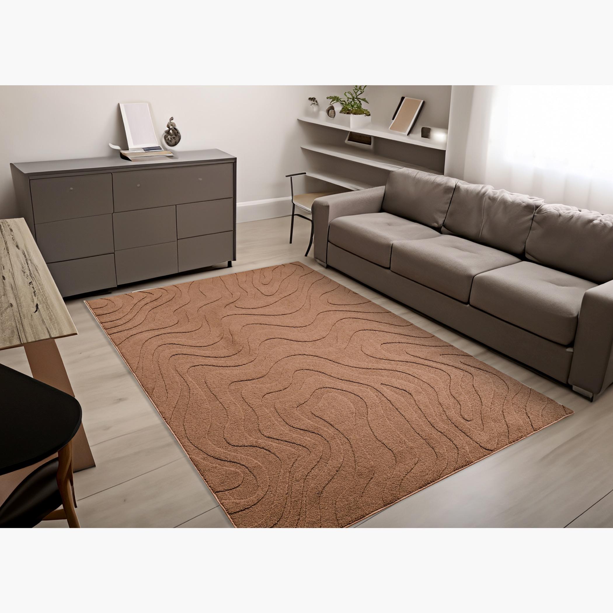 Wavy Sherpa Jacquard Ripple Sherpa Rug - 200x300 cm