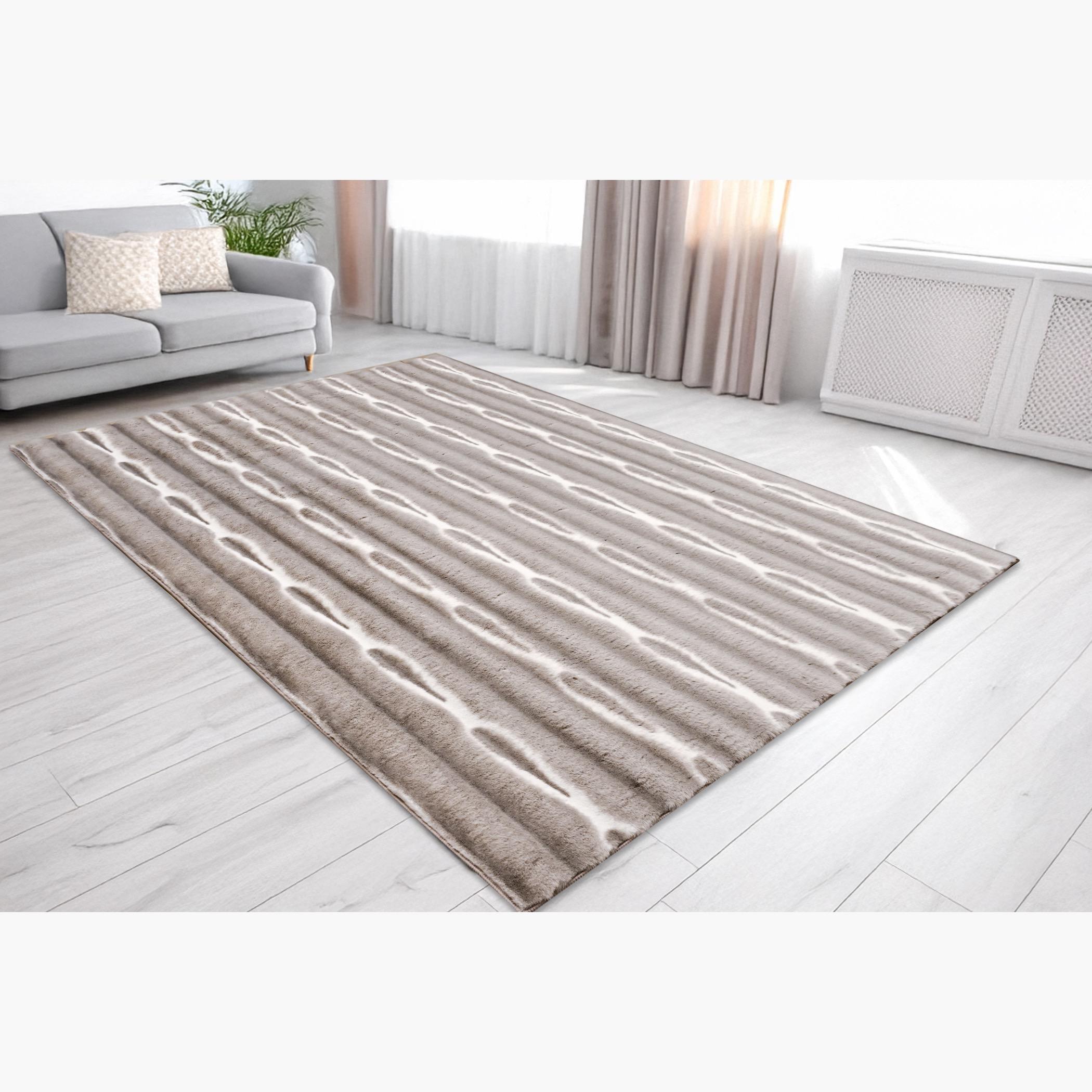 Plush Shibori Tie Dyed Rabbit Fur Rug - 300x200 cm