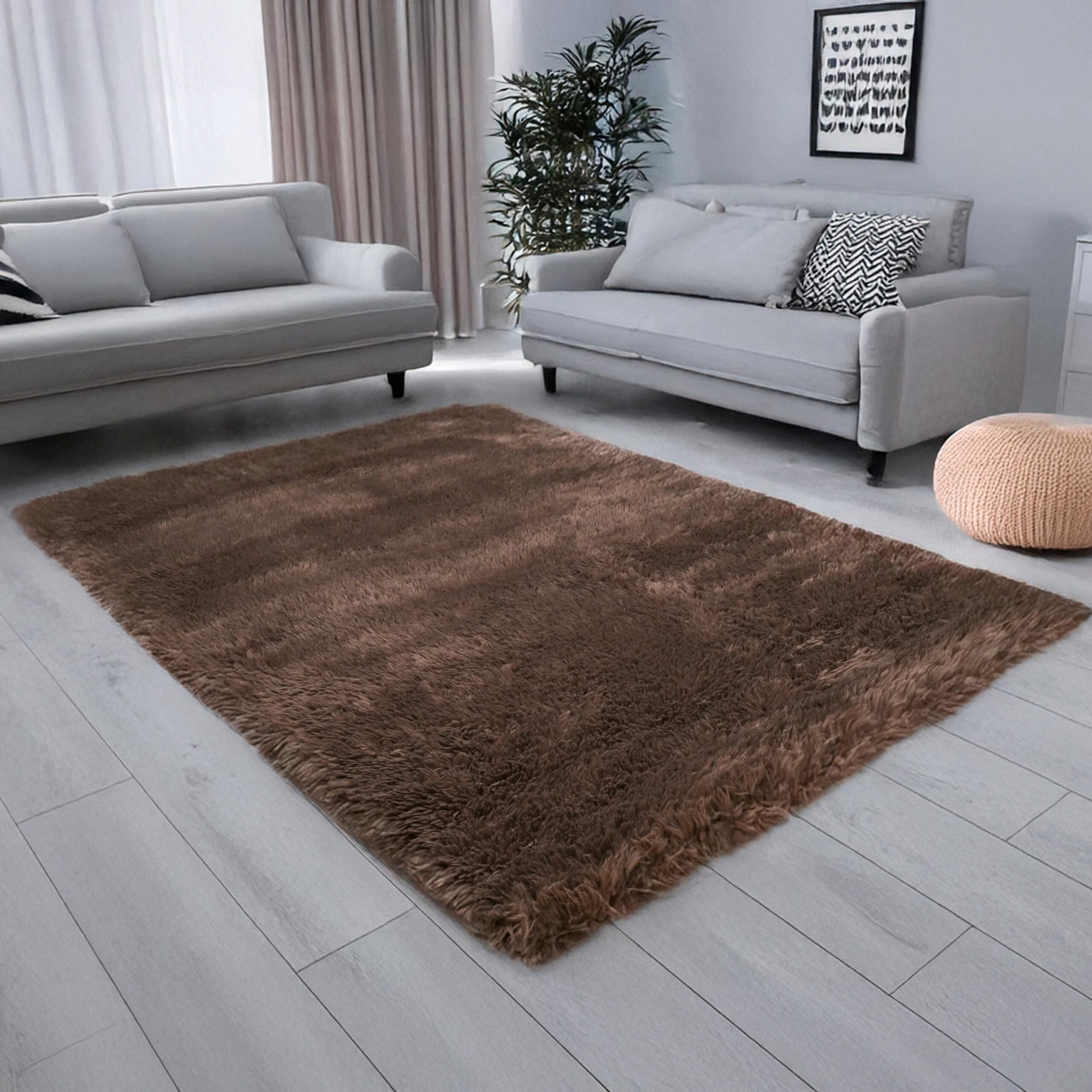 Frizzy Tie Dyed Faux Rabbit Fur Rug - 230x160 cm
