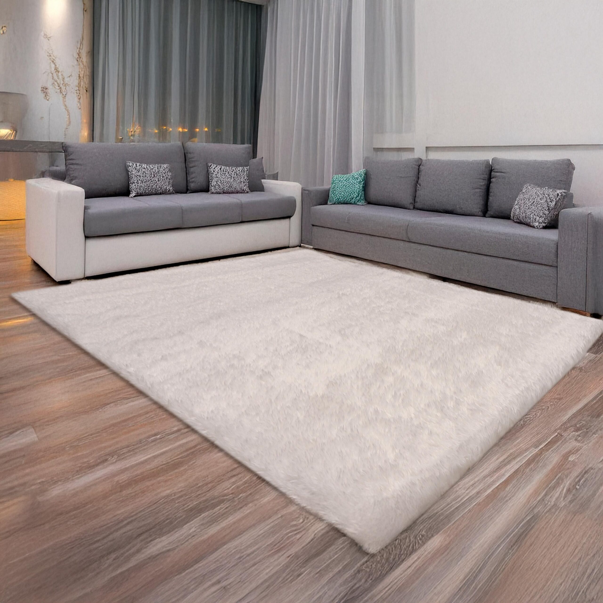 New Faux Rabbit Frizzy Tie Dyed Faux Rabbit Fur Rug - 300x200 cm