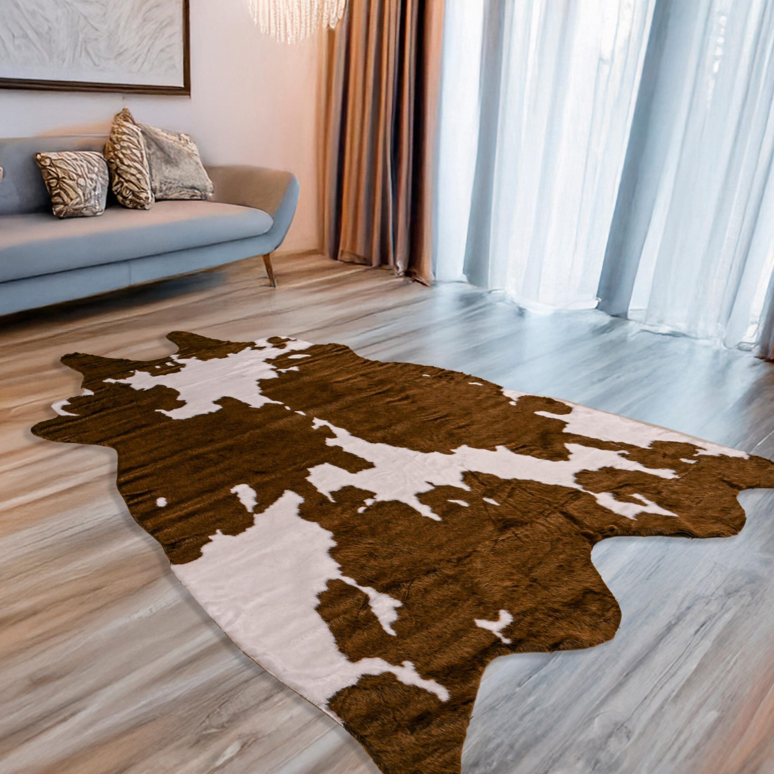 Faux Cow Hide Shaped Rug - 230x150 cm