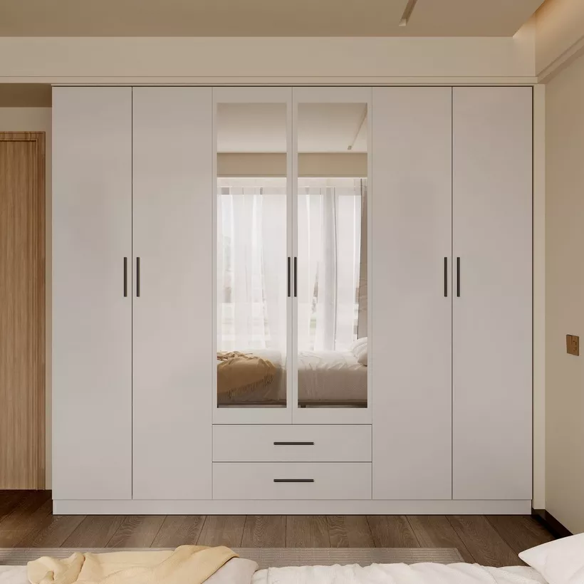 Marwell 6 Door Wardrobe with 2 Drawers and Mirrors - Image 3