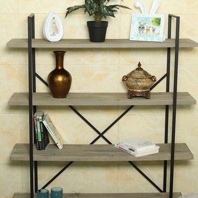 Wooden Storage Shelf with Metal Frame - Image 4