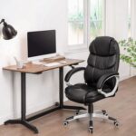 Songmics Black Obg24B Newly Desiged High Back Chair for Home Office, Meeting Room, Home, Living Room