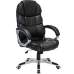Songmics Black Obg24B Newly Desiged High Back Chair for Home Office, Meeting Room, Home, Living Room