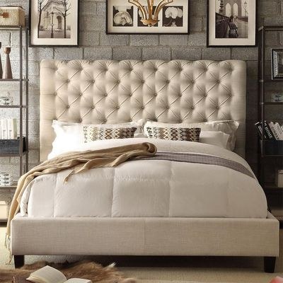 Lilyana Tufted Upholstered Low Profile Standard Queen Bed Bed Frame 160x200cm - Elegant Upholstered Bed with Tufted Headbaord - Modern Design with Padded Headboard - Sturdy Base - Soft Fabric Finish - Ideal for Bedrooms & Villas - Image 3
