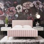 Angela Channel Tufted Single Bed Frame 100x200cm-Pink - Elegant Upholstered Bed with Vertical Stitching - Modern Design with Padded Headboard - Sturdy Base - Soft Fabric Finish - Ideal for Bedrooms & Villas