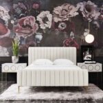 Angela Channel Tufted Single Bed Frame 100x200cm-Cream - Elegant Upholstered Bed with Vertical Stitching - Modern Design with Padded Headboard - Sturdy Base - Soft Fabric Finish - Ideal for Bedrooms & Villas