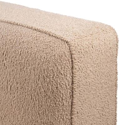 Chelsea Queen Bed Sheep Skin Fabric Bed Frame 160x200cm-Camel-Elegant Upholstered Bed with Plain Headboard-Modern Design with Padded Headboard-Sturdy Base-Soft Fabric Finish-Ideal for Bedrooms & Villas - Image 3