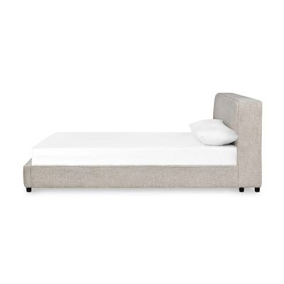 Chelsea Queen Bed Fabric Bed Frame 160x200cm-Ivory-Elegant Upholstered Bed with Plain Headboard-Modern Design with Padded Headboard-Sturdy Base-Soft Fabric Finish-Ideal for Bedrooms & Villas - Image 3
