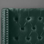 Aiden Velvet Queen Bed Frame 160x200cm-Green-Elegant Upholstered Bed with Button Tufted-Modern Design with Wing Headboard-Sturdy Base-Soft Fabric Finish-Ideal for Bedrooms & Villas