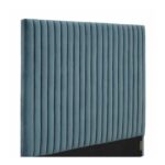 Abid Upholstered Super King Bed Frame 200x200cm-Teal-Elegant Upholstered Bed with Channel Tufted-Modern Design with Tall Headboard-Sturdy Base-Soft Fabric Finish-Ideal for Bedrooms & Villas