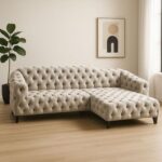 Verse Leather L-Shape Designer Sofa Bed Both Sides Available