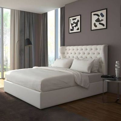 Letto Curved Design Queen Size Bed Frame With Hydraulic Gas-Lift Storage 160x200 cm - Image 3