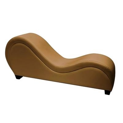 Leather S Shaped Sofa - Brown - Image 3