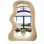 Designer Mirror Framed in Boucle Fabric