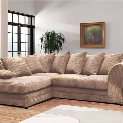 Designer L-Shape Sofa With Right Side L Beige - Image 2