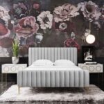 Angela Channel Tufted Single Bed Frame 100x200cm-Grey - Elegant Upholstered Bed with Vertical Stitching - Modern Design with Padded Headboard - Sturdy Base - Soft Fabric Finish - Ideal for Bedrooms & Villas