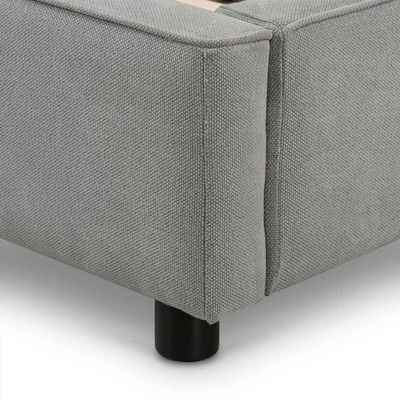 Chelsea Single Bed Frame 120x200cm-Grey-Elegant Upholstered Bed with Plain Headboard-Modern Design with Padded Headboard-Sturdy Base-Soft Fabric Finish-Ideal for Bedrooms & Villas - Image 4