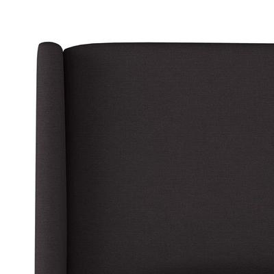 Goodrich Velvet Upholstered Queen Bed Frame 160x200cm-Black-Elegant Upholstered Bed with Plain Headboard-Modern Design with Wingback Headboard-Sturdy Base-Soft Fabric Finish-Ideal for Bedrooms & Villas - Image 4
