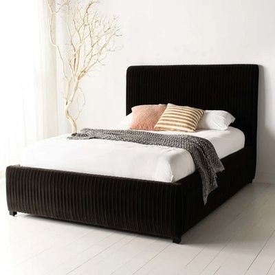Hazel Pleated Velvet 120X200 Single Bed/Black
