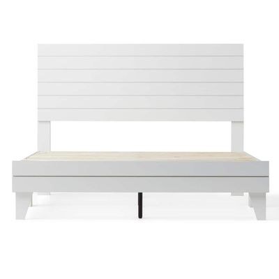 Shiplap White MDF Laminate Wood Panel Platform 100X200 Single Bed