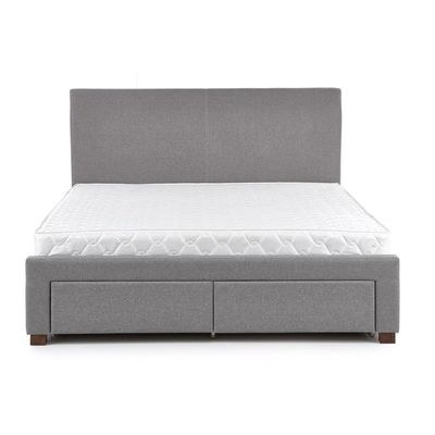 Modena Single Bed with drawers Bed Frame 100x200cm-Grey - Elegant Upholstered Bed Frame - Modern Design with Padded Headboard - Sturdy Base - Soft Fabric Finish - Ideal for Bedrooms & Villas