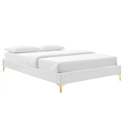 Sutton Velvet Single Bed Frame 100x200cm-White-Elegant Upholstered Bed-Modern Design-Sturdy Base-Soft Fabric Finish-Ideal for Bedrooms & Villas - Image 3