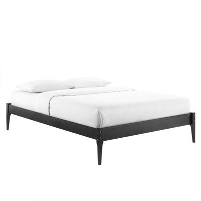 June Wood Platform Super King Bed Frame 200x200cm-Black-Sleek Low Profile Design -Minimalist Black Wooden Bed Frame-Sturdy Base-Ideal for Bedrooms & Villas - Image 2