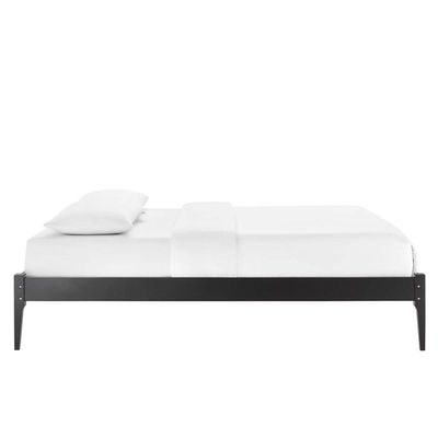 June Wood Platform Super King Bed Frame 200x200cm-Black-Sleek Low Profile Design -Minimalist Black Wooden Bed Frame-Sturdy Base-Ideal for Bedrooms & Villas - Image 5