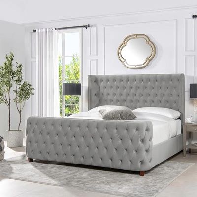 Jennifer Brooklyn Tufted Headboard 200X200 Super King Bed /Grey - Image 3