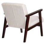 Songmics Modern UT-S048 Beige Stylish Lounge Wooden Sofa Chair for Home, Living Room, Dining Room, Lounge, Restaurant (51x56x75cm)