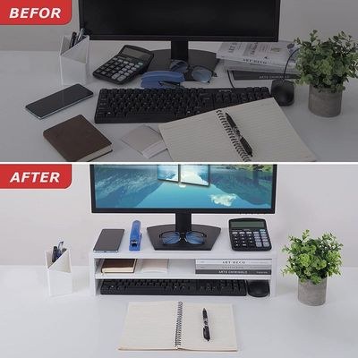 Mahmayi White MSR-WHT Monitor Stand Riser for Laptop Computer/TV/PC/Printer, Multifunctional Systems - Image 4