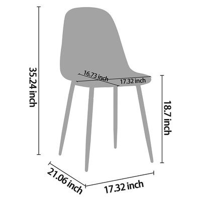 Mahmayi HYDC001 Set of 4 Washable PU Cushion Seat Back Dining Chairs in Elegant Brown - Stylish and Comfortable Seating for Home Dining Spaces - Image 4