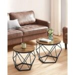 Vasagle LET040B01 Rustic Brown End Table - Set of 2