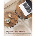 Vasagle LET040B01 Rustic Brown End Table - Set of 2