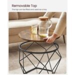 Vasagle LET040B01 Rustic Brown End Table - Set of 2