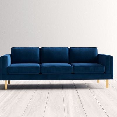 Nebula 3 Seater Velevt Sofa -Navy Blue- L220cm x W86 x H 81cm - Image 5
