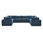 Novara 8 Seater Fabric Sofa -Navy Blue - L400cm x W292cm x H88cm