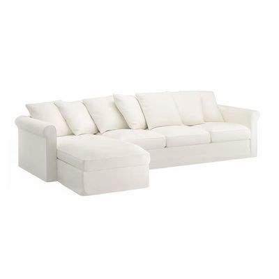 Ambrosian 4 Seater Fabric Corner Sofa - White - L164cm x W328cm x H104cm - Image 3