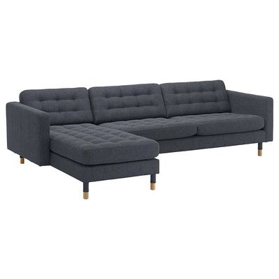 Zestoria 4 Seater Fabric Corner Sofa - Dark Grey - L158cm x W280cm x H78cm - Image 3