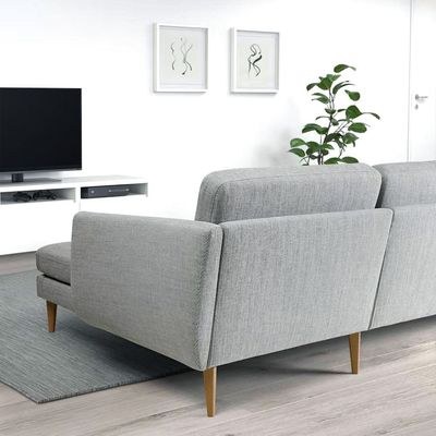 Embolden 3 Seater Fabric Corner Sofa - Light Grey -L161cm x W246cm x H88cm - Image 2