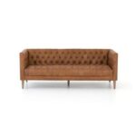 Blissful Breeze Tufted 3 Seater PU leather Sofa - Chocolate - L 228cm x W 88cm x H 71cm