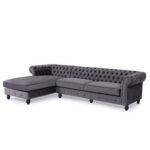 Opulent Oasis 4 Seater L Shape Corner Sofa Fabric - Gray - L 270cm x W 210cm x H 80cm