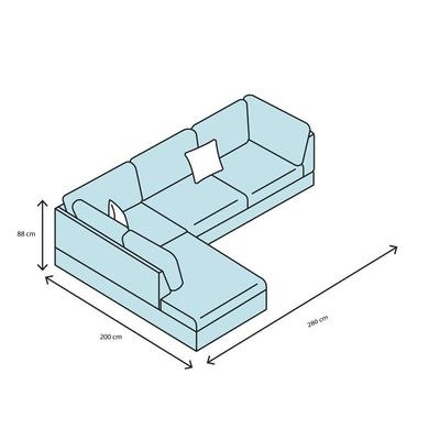 Marclapy 7 Seater Corner sofa with Storage Fabric - Gray - L 280cm x W 200cm x H 88cm - Image 5