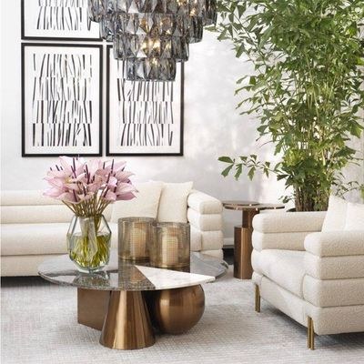 New York Sofa 3 Seater Fabric Sofa - White - L 230cm x W 95cm x H 70cm - Image 3