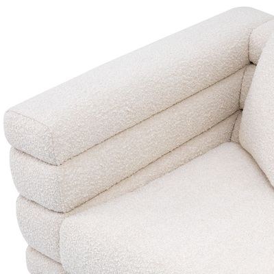 New York Sofa 3 Seater Fabric Sofa - White - L 230cm x W 95cm x H 70cm - Image 5