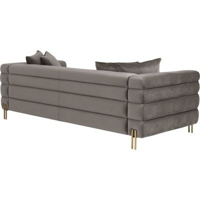 New York Sofa 3 Seater Fabric Sofa - Grey - L 230cm x W 95cm x H 70cm - Image 4